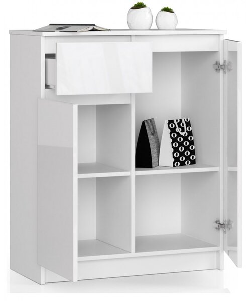 Komoda K80 2D1SZ biela lesk
