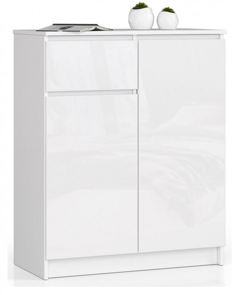 Komoda K80 2D1SZ biela lesk