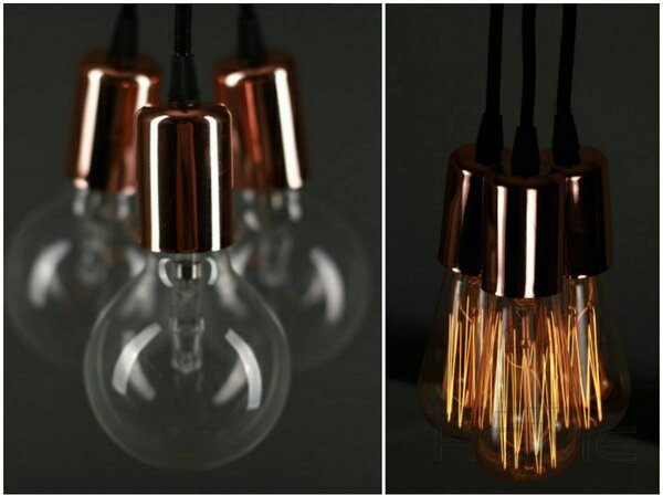 Stropné svietidlo Edison 3, chrómové telo svietidla