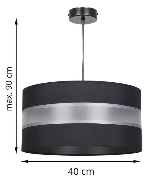Závesné svietidlo Elegance, 1x textilné tienidlo (výber z 5 farieb), (výber z 3 farieb konštrukcie), (fi 40cm)