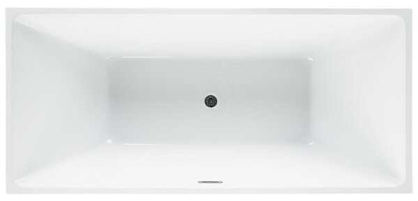 Voľne stojaca vaňa červená biela akrylát 170 x 81 cm obdĺžnikový tvar pre 1 osobu moderný štýl kúpeľňa