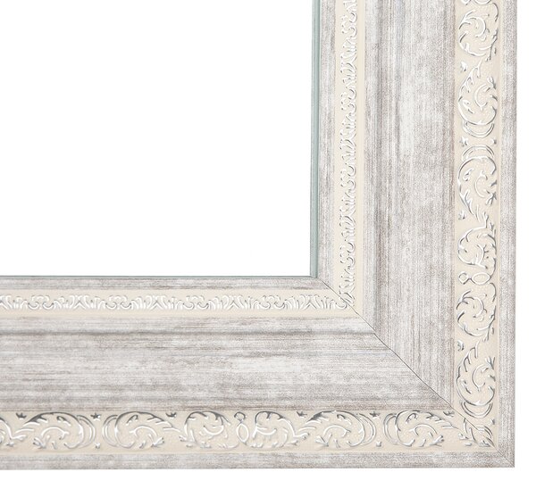Nástenné zrkadlo béžové a strieborné 50 x 130 cm obdĺžnikové moderné do obývacej izby a spálne