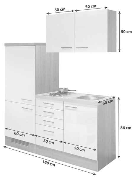 KUCHYNSKÝ BLOK 160 cm FlexWell - Online Only kuchyne, Online Only
