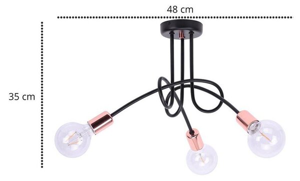 Stropné svietidlo Edison, výber z 2 farieb, c