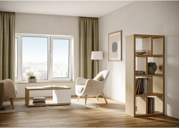 Knižnica v dekore duba v prírodnej farbe 70x159 cm Berlin – TemaHome