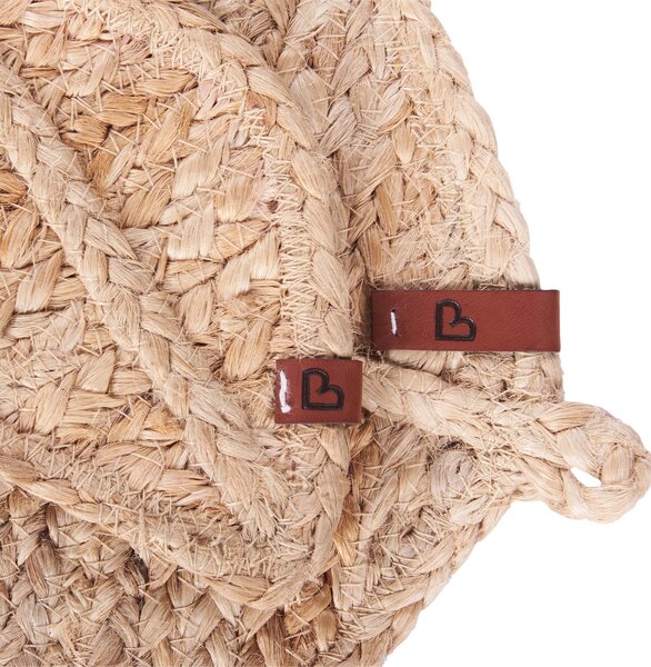 Sada 12 prestieraní a podložiek prírodná z juty 30 x 40/10 x 12 cm ručne vyrobené podložky v tvare listu boho kuchyňa jedáleň