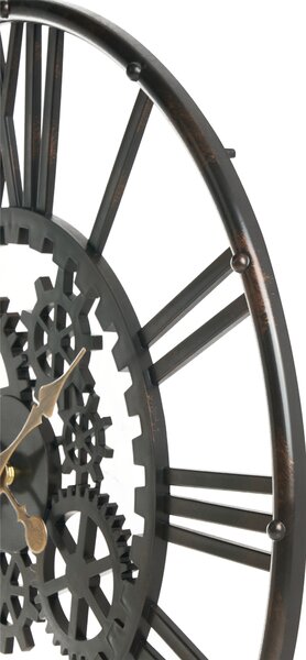Okrúhle nástenné hodiny čierne 60 cm rímske číslice moderný dizajn bytové doplnky obývačka spálňa