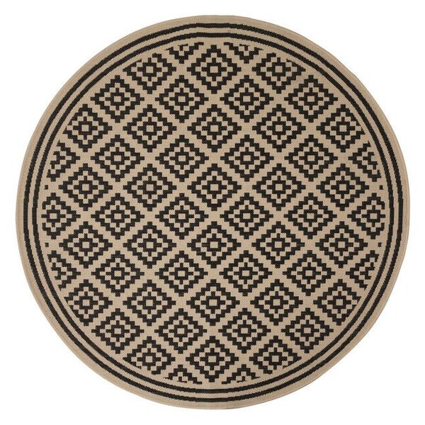 Flair Rugs koberce Kusový koberec Florence Alfresco Moretti Black/Beige kruh - 160x160 (priemer) kruh cm