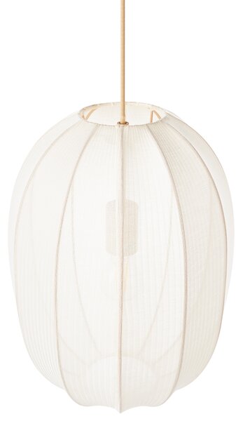 Závesná lampa biela nylon látkové tienidlo osvetlenie moderný štýl obývacia izba