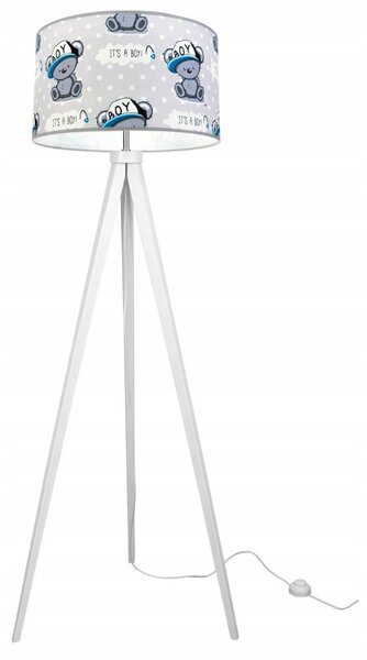 Detská stojacia lampa Cone, 1x textilné tienidlo so vzorom, (výber z 2 farieb konštrukcie)