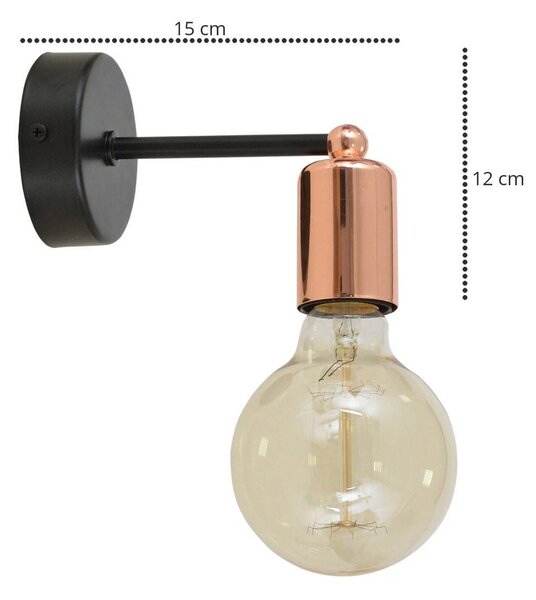 Nástenné svietidlo Edison, výber z 3 farieb