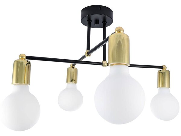 Stropné svietidlo Edison, zlaté telo svietidla