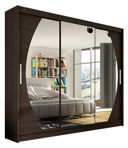 Veľká šatníková skriňa ASTON V 250 cm - čokoláda