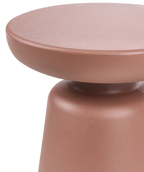 Odkladací stolík zlatohnedý syntetický materiál okrúhly ø 31 cm odolnosť voči hrdzi a vode interiér exteriér