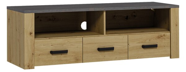 Televízny stolík RTV XL - dub artisan/sivá
