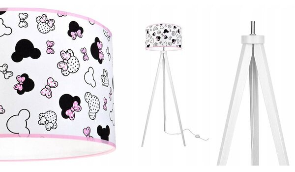 Detská stojacia lampa Minnie, 1x textilné tienidlo, (výber z 2 farieb konštrukcie)