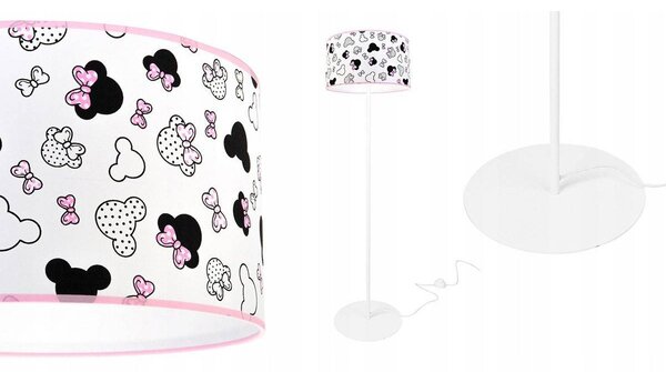 Detská stojacia lampa Minnie, 1x textilné tienidlo so vzorom, o