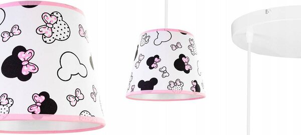Detské závesné svietidlo Minnie, 3x textilné tienidlo so vzorom, o, s