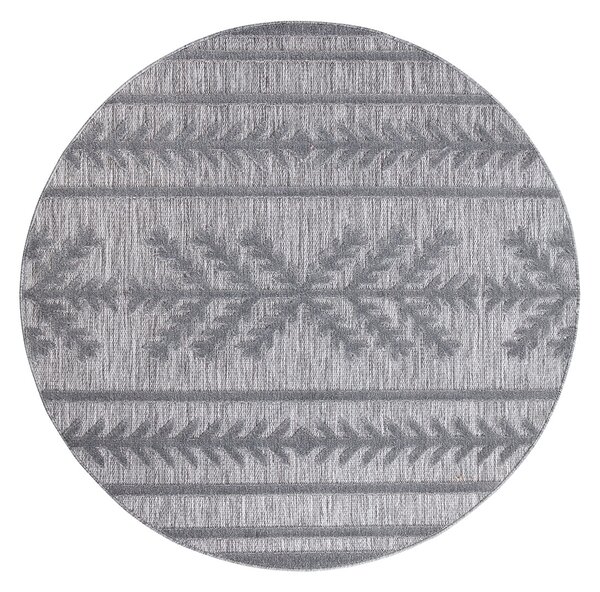 Dekorstudio Okrúhly terasový koberec SANTORINI - 411 antracitový Priemer koberca: 160cm