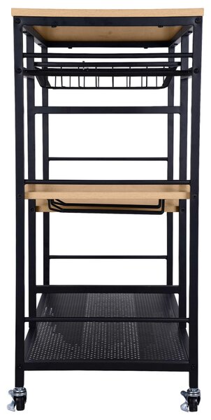 SERVÍROVACÍ VOZÍK, prírodná farba, čierna, 86/40/86 cm Xora - Barový nábytok
