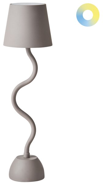 Stolná lampa béžová železo hliník s dotykovým vypínačom nabíjanie cez USB kábel bezdrôtová moderný štýl interiér exteriér