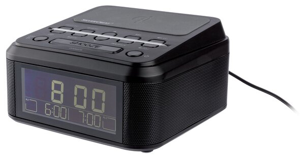 SILVERCREST® Rádiobudík s nabíjaním Qi a Bluetooth® (čierna) (100334195)