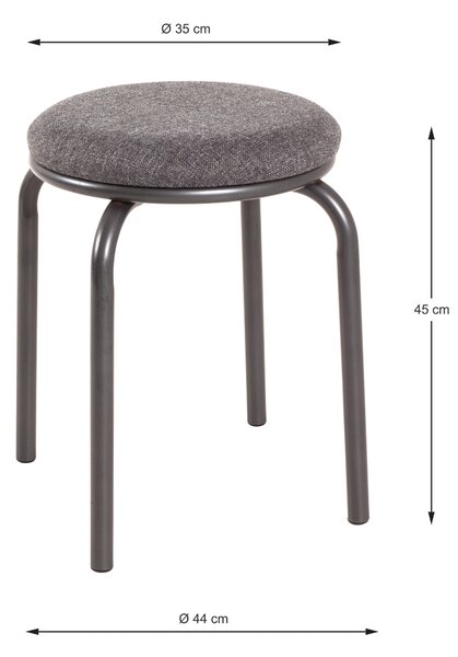 STOHOVATEĽNÝ STOLČEK, kov, textil, 46/45/46 cm Carryhome - Kreslá