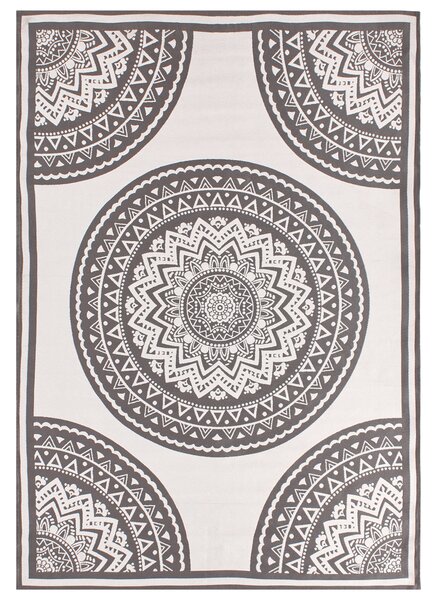 Koberec sivá béžová syntetický materiál 160 x 230 cm izbový vonkajší s orientálnym vzorom moderný balkón a terasa
