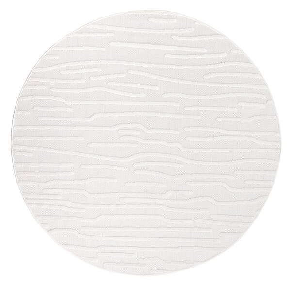 Dekorstudio Okrúhly terasový koberec SANTORINI - 450 krémový Priemer koberca: 120cm
