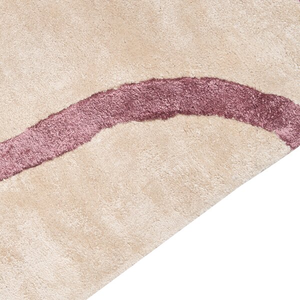 Koberec béžová a ružová viskóza a vlna abstraktný vzor 160 x 230 cm moderný glamour štýl