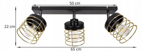 Bodové svietidlo Rasti, 3x drôtené tienidlo (výber z 2 farieb), (možnosť polohovania), g