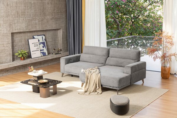 ROHOVÁ SEDAČKA, textil, svetlosivá Livetastic - Sedačky, Online Only