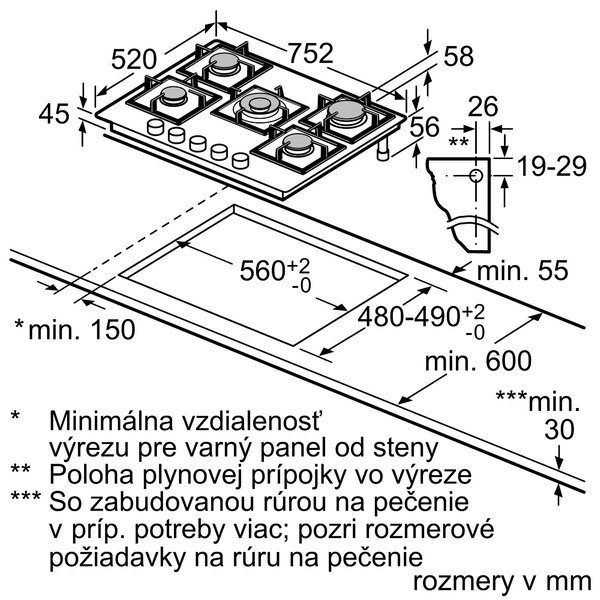Bosch PPQ7A6I10 + kupóny na daľší nákup - Plynová varná doska