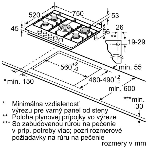 Bosch PCQ7A5I95 + kupóny na daľší nákup - Plynová varná doska
