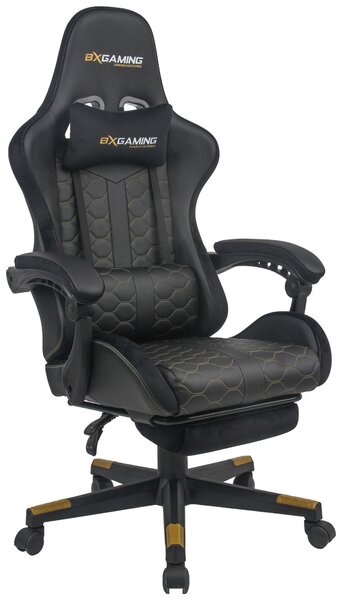 HERNÁ STOLIČKA, vzhľad kože, zamat, čierna BX Gaming - Kancelárske stoličky