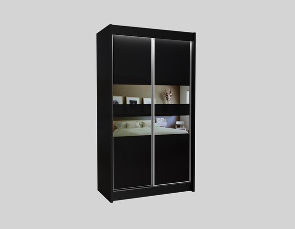 Kvalitná Šatníková skriňa Finezja 120 cm Čierna