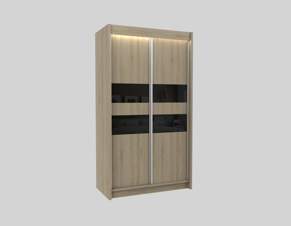 Kvalitná Šatníková skriňa Finezja 120 cm Biela - čierna
