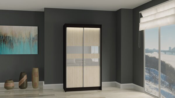 Kvalitná Šatníková skriňa Finezja 120 cm Biela - čierna
