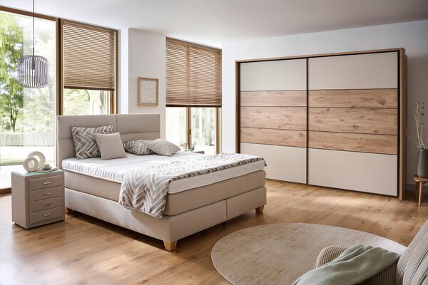 BOXSPRINGOVÁ POSTEĽ, 180/200 cm, béžová Beldomo - Sleep - Postele