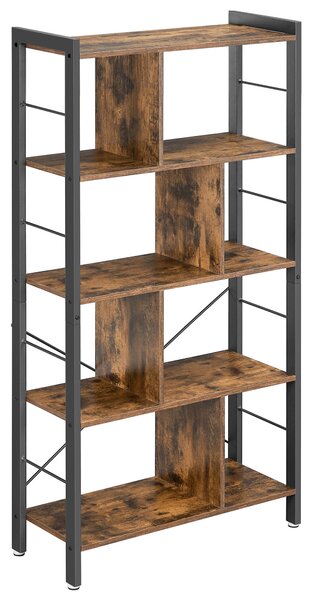 REGÁL, hnedá, čierna, uhlíková oceľ, 74/154,5/30 cm Boxxx - Online Only drobný nábytok, Online Only