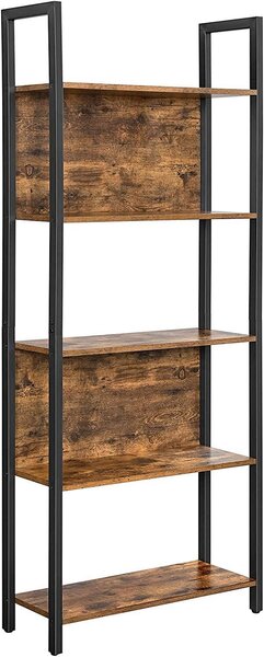 REGÁL, hnedá, čierna, oceľ, 62/165/24 cm Boxxx - Online Only drobný nábytok, Online Only