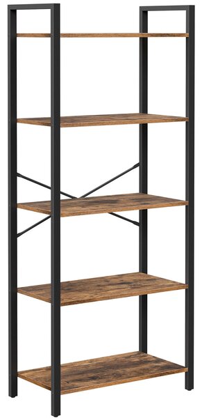 REGÁL, hnedá, čierna, uhlíková oceľ, 66/153/30 cm Boxxx - Online Only drobný nábytok, Online Only