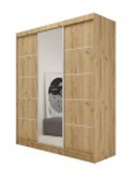 Kvalitná Šatníková Skriňa Makira 180 cm Dub artisan