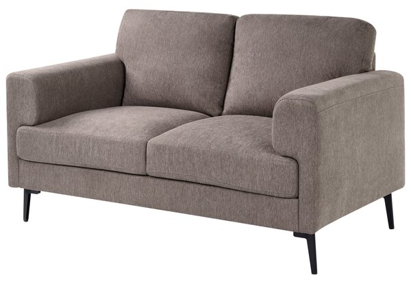 2-miestna pohovka hnedé látkové čalúnenie železné nohy minimalistický štýl mid century modern