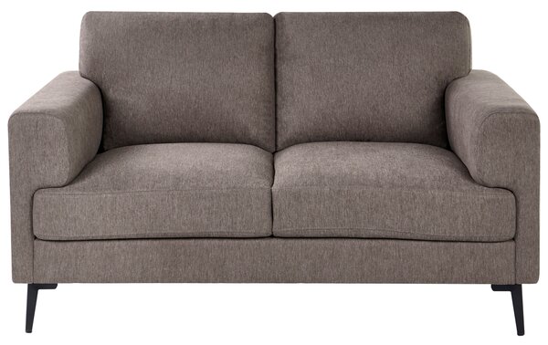 2-miestna pohovka hnedé látkové čalúnenie železné nohy minimalistický štýl mid century modern