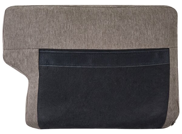 3-miestna pohovka hnedé látkové čalúnenie železné nohy minimalistický štýl mid century modern