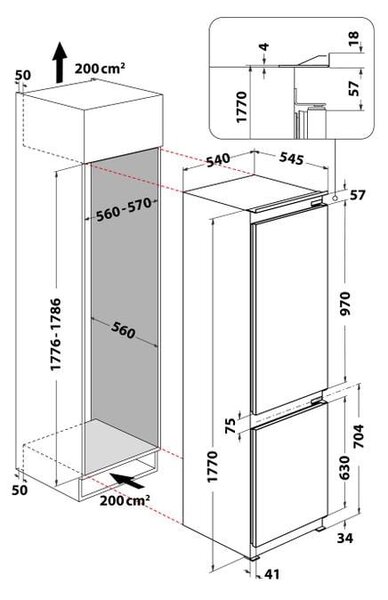 Whirlpool WHC18D051A1 + kupóny na daľší nákup - Vstavaná chladnička