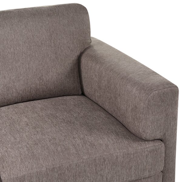 3-miestna pohovka hnedé látkové čalúnenie železné nohy minimalistický štýl mid century modern