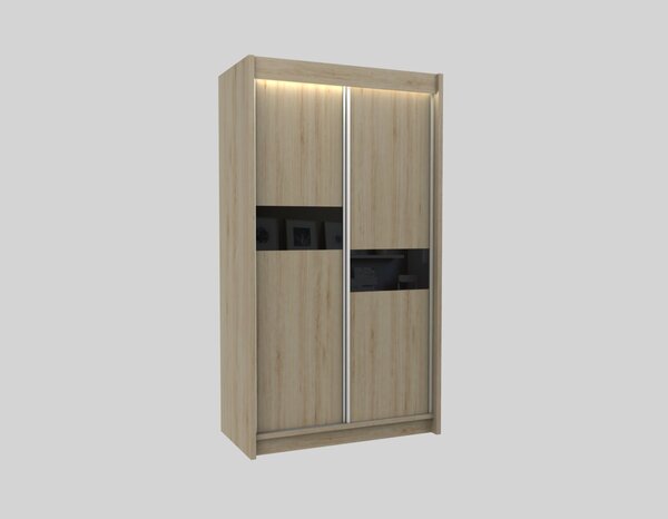 Kvalitná Šatníková skriňa Livia 120 cm Biela - čierna