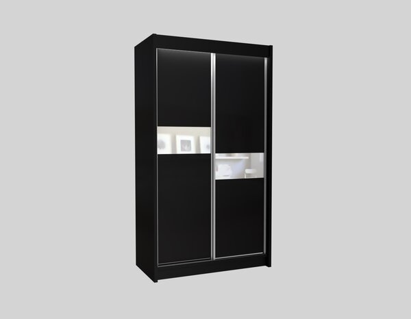 Kvalitná Šatníková skriňa Livia 120 cm Čierna/biela